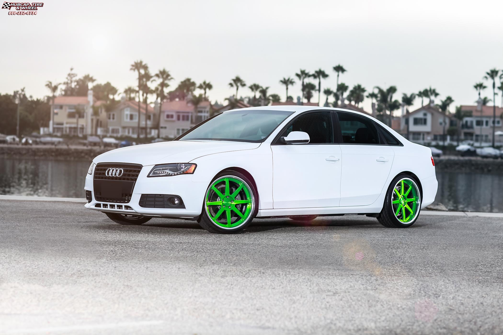 vehicle gallery/audi s4 niche vector 20x9  Textured Bronze | Chrome Lip | Raw Inner wheels and rims
